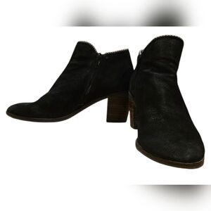 Lucky Brand - Heel Boots - Ankle Booties - Black Leather - Size 8M